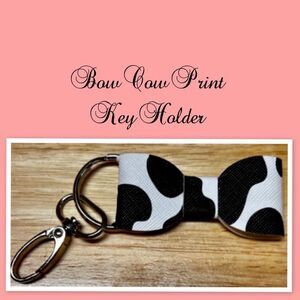 Bow Cow Print Key Holder